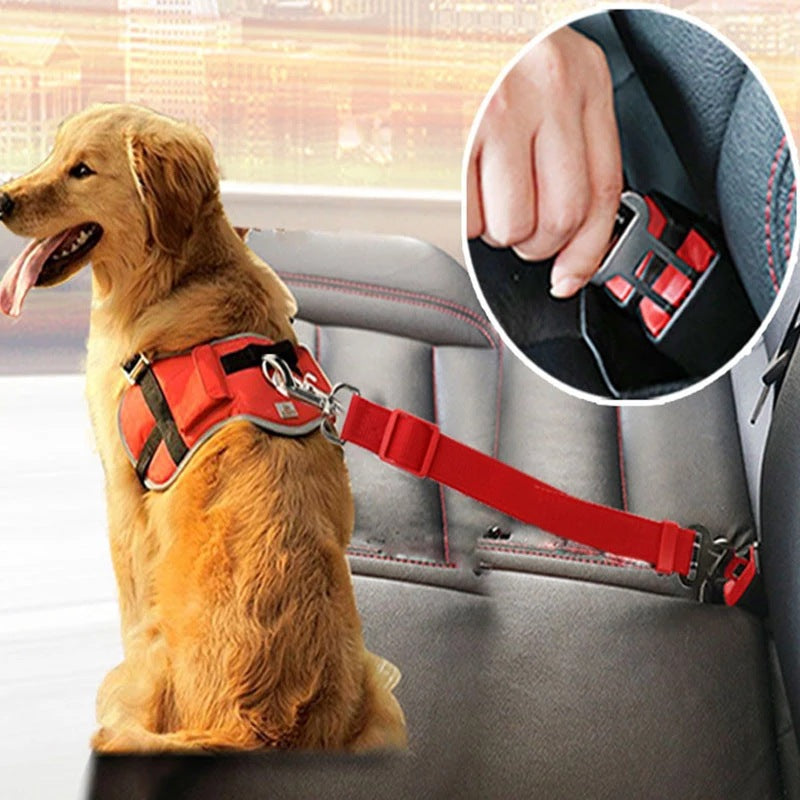Adjustable Pet Cat Dog Car Seat Belt with Safety Clip