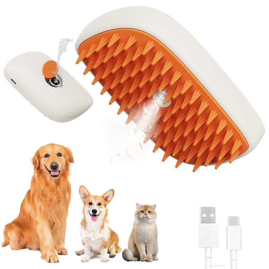 USB Rechargeable Pet Steam Brush Spray Massage Comb