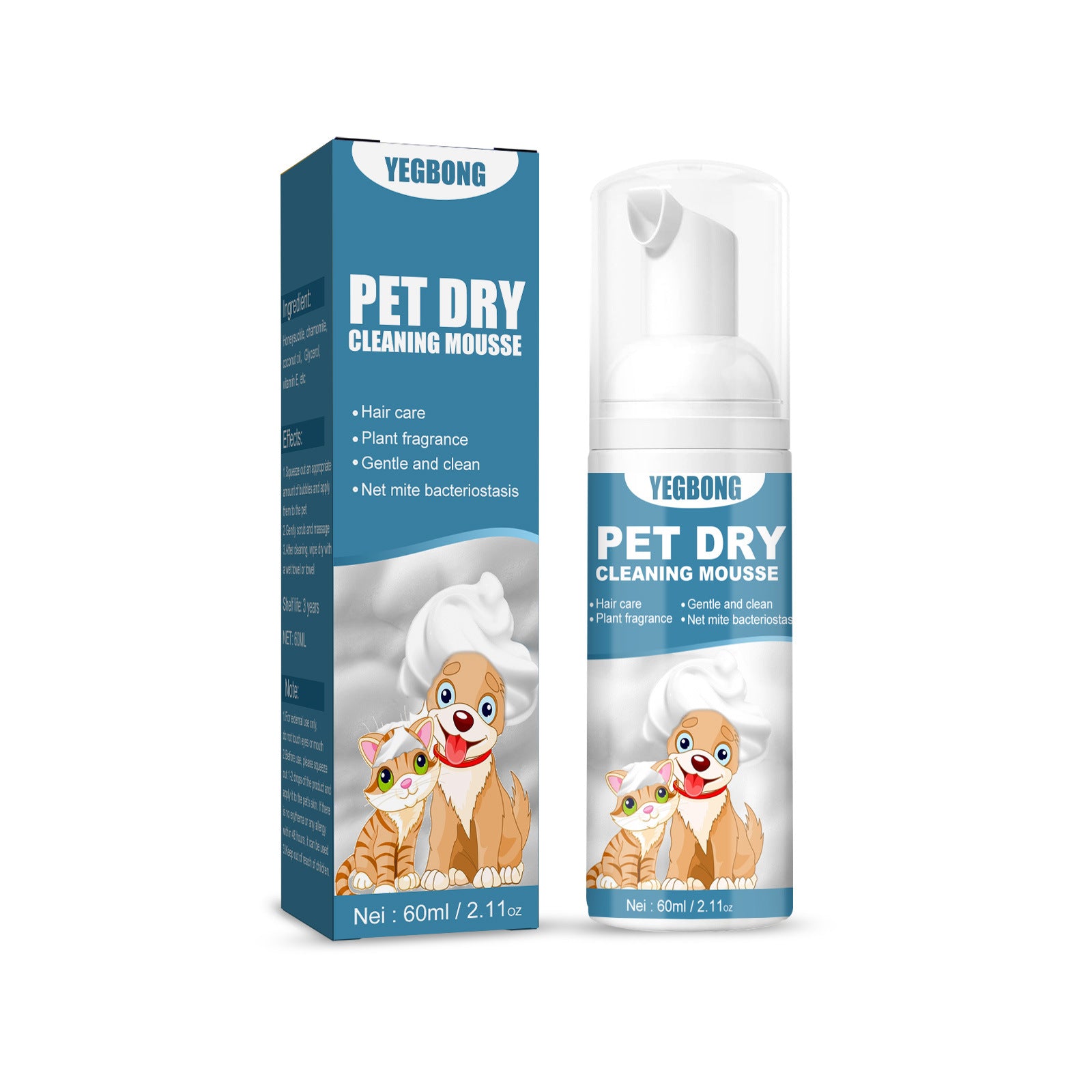Pet Dry Wash Foam for Cats & Dogs