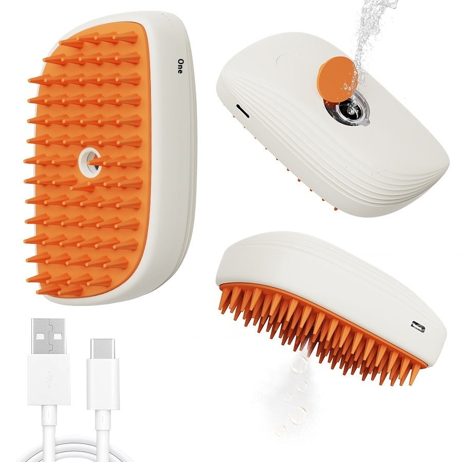 USB Rechargeable Pet Steam Brush Spray Massage Comb