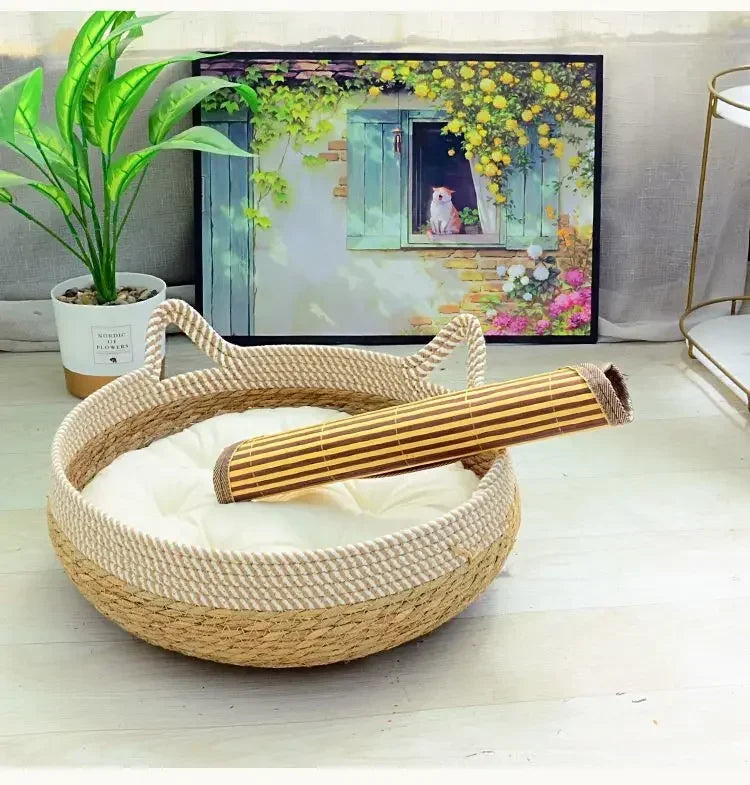Summer Cat Bed Woven Removable