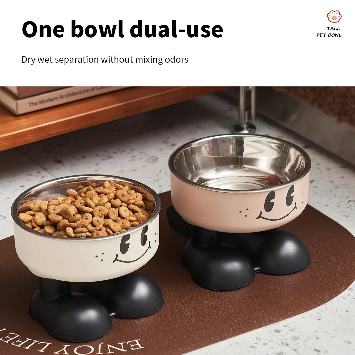 Elevated Stainless Steel Pet Bowl Set – No Spill Feeder