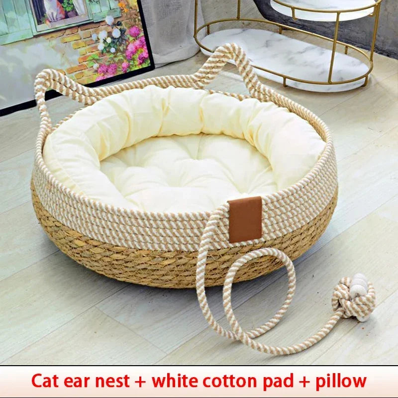 Summer Cat Bed Woven Removable