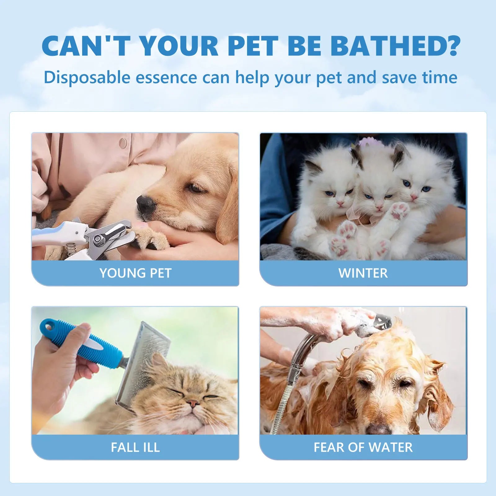 Pet Waterless Body Wash for Dogs & Cats