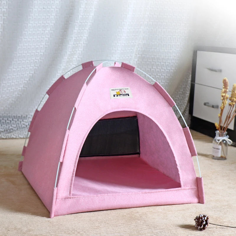 Foldable Cat & Dog House Tent – All Season Pet Bed