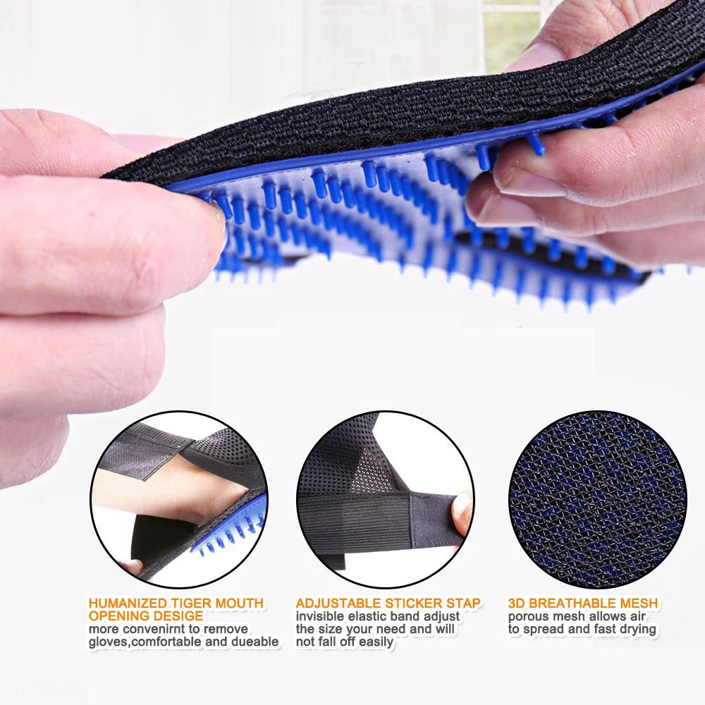 Pet Hair Removal Grooming Gloves for Cats & Dogs
