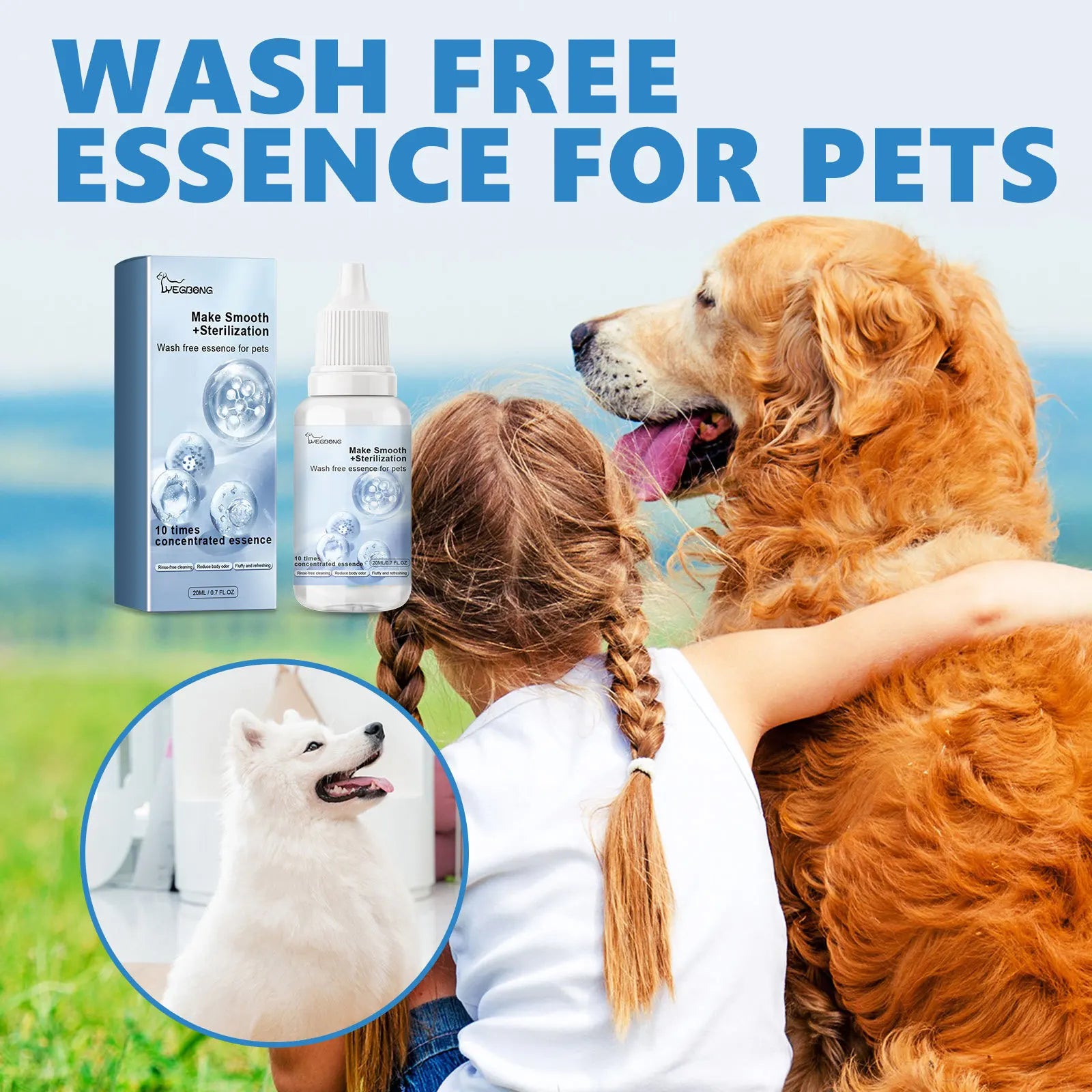 Pet Waterless Body Wash for Dogs & Cats