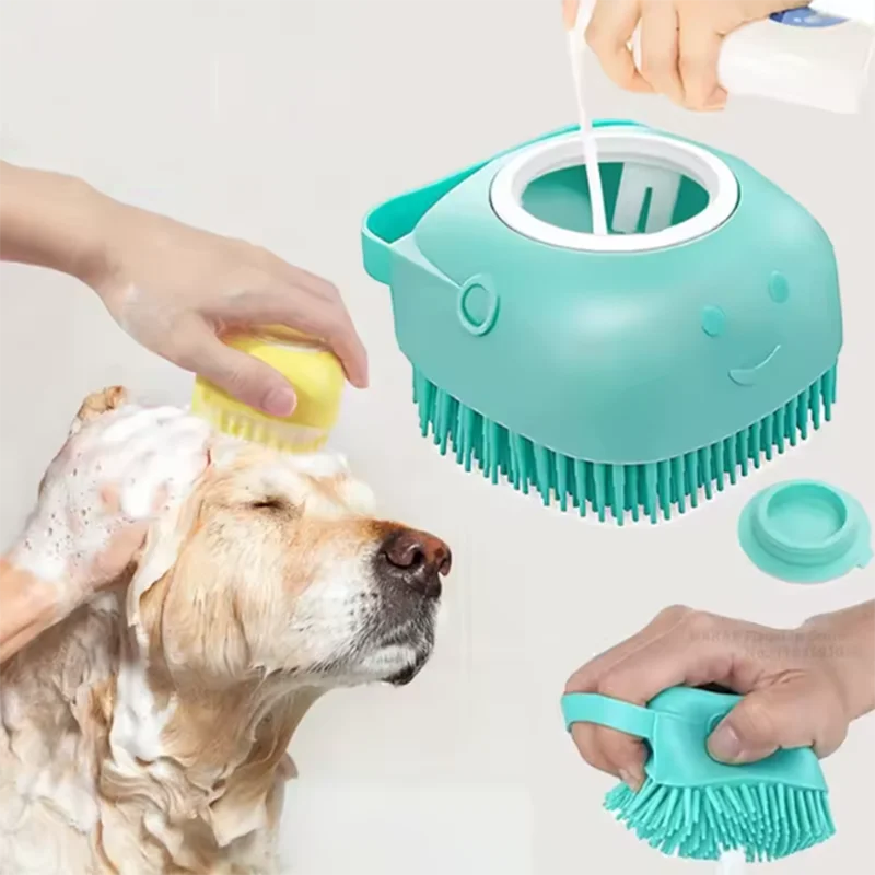 Pet Bath Massage Brush Silicone Grooming Tool