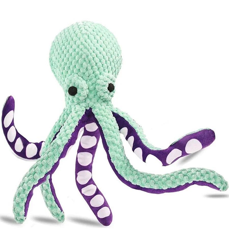 Pet plush octopus toy interactive
