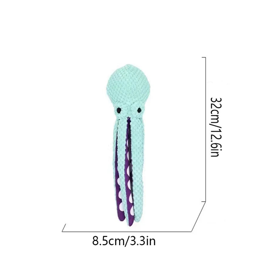 Pet plush octopus toy interactive