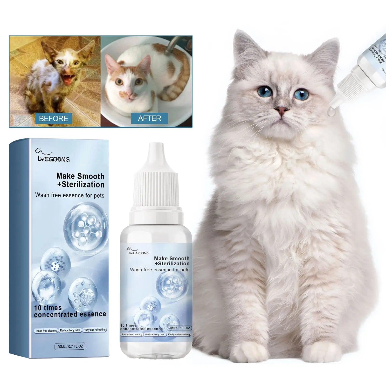 Pet Waterless Body Wash for Dogs & Cats