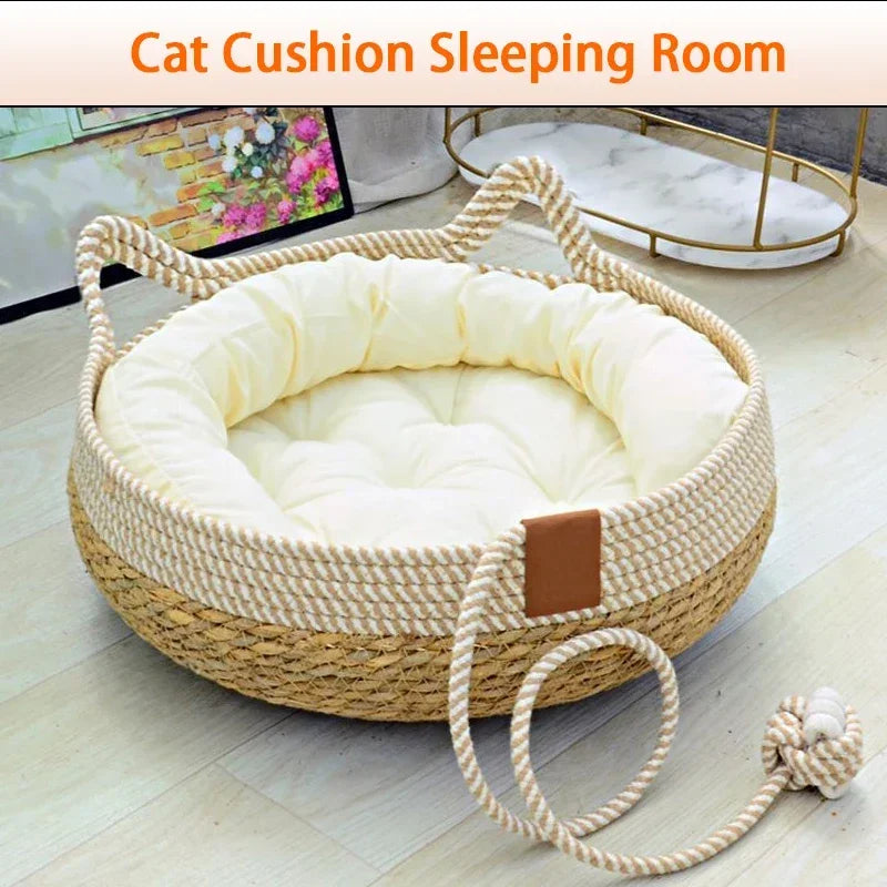 Summer Cat Bed Woven Removable