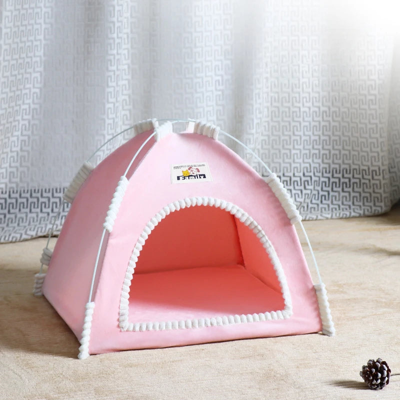 Foldable Cat & Dog House Tent – All Season Pet Bed