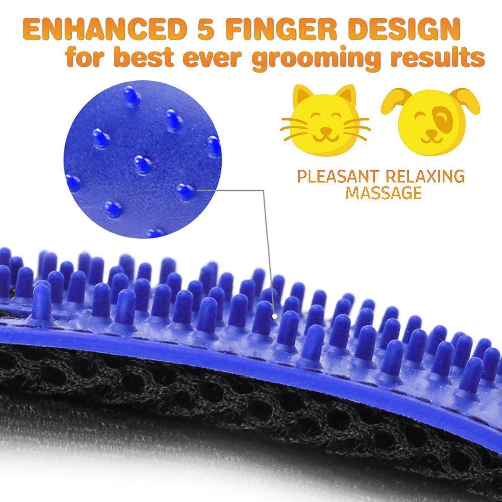 Pet Hair Removal Grooming Gloves for Cats & Dogs