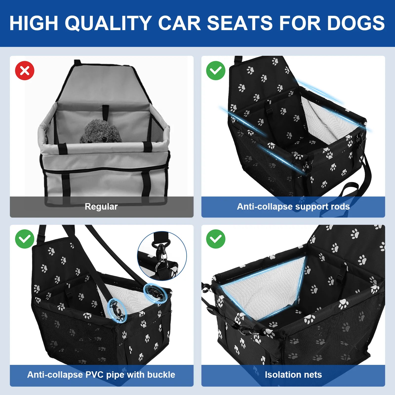 Dog Car Booster Seat with Safety Belt