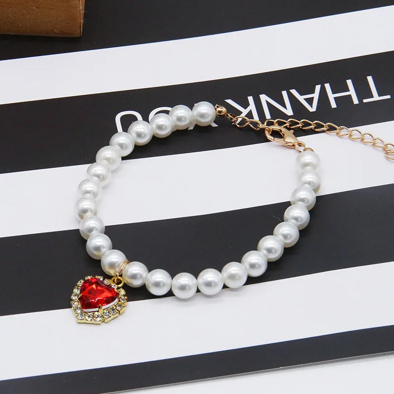 Cute Pearl Cat Collar Adjustable Necklace
