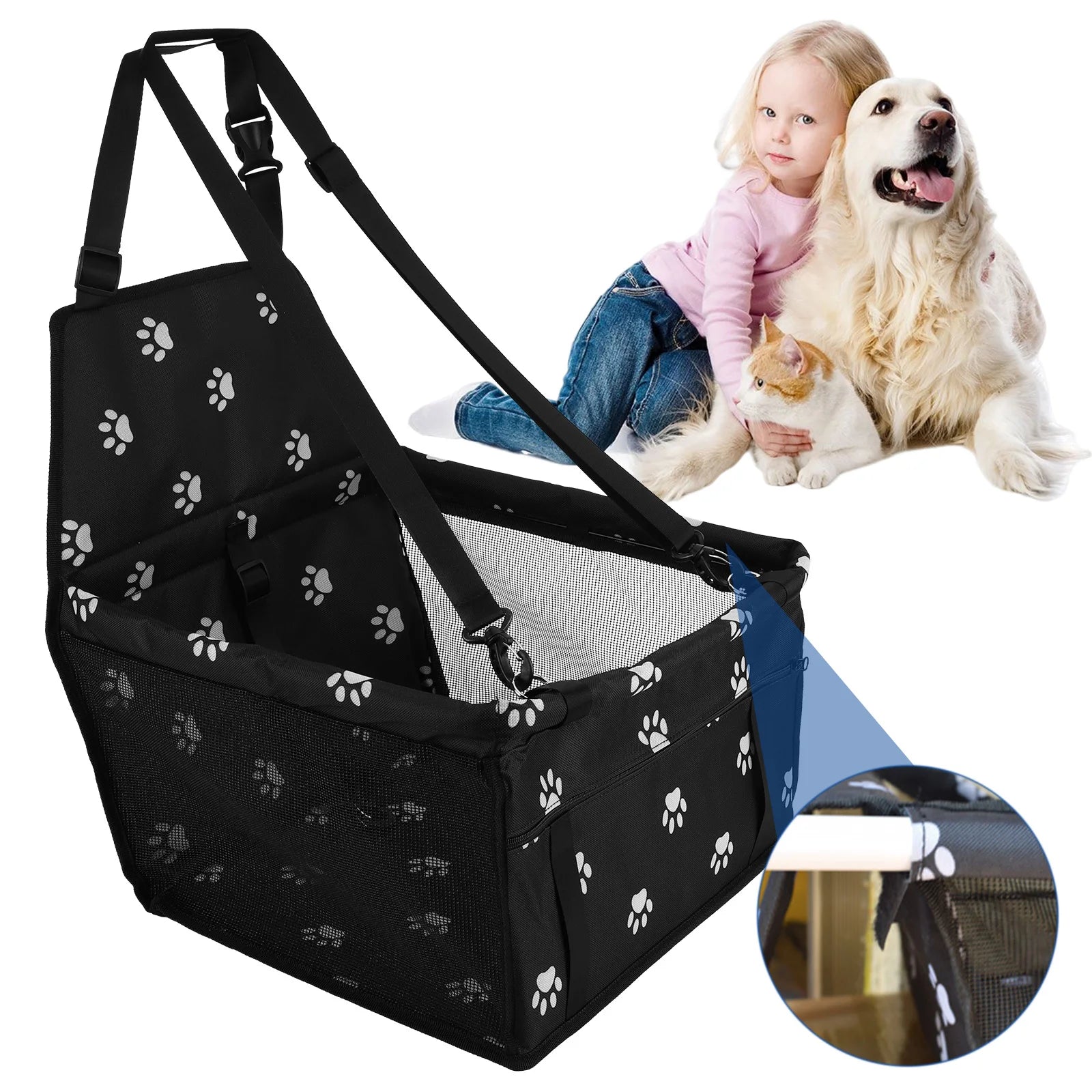 Dog Car Booster Seat with Safety Belt