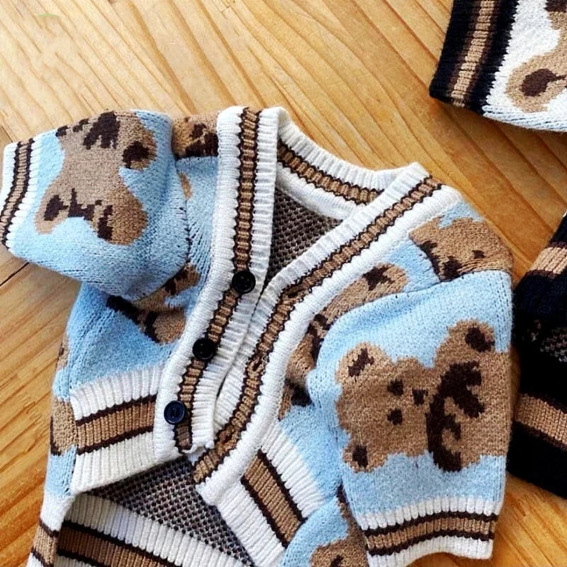 Luxury Striped Dog Sweater Cardigan