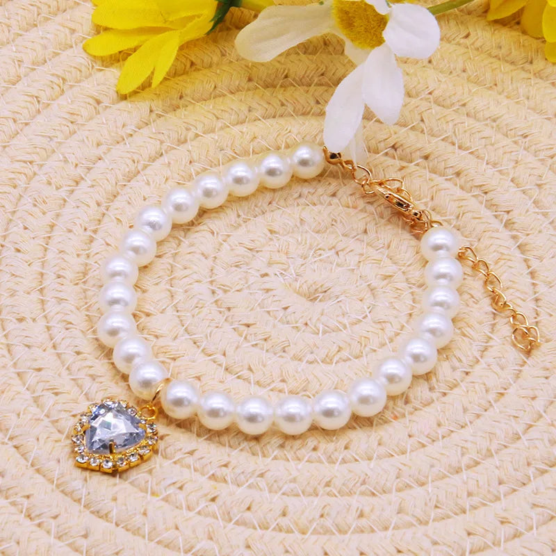 Cute Pearl Cat Collar Adjustable Necklace