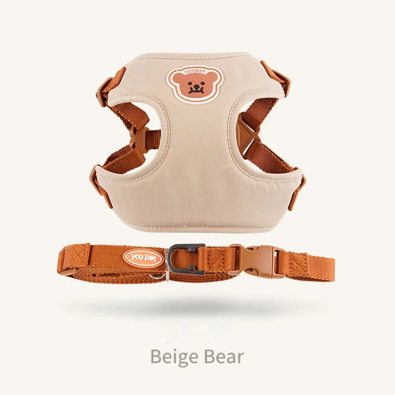 Cute Bear Dog Harness & Leash Set