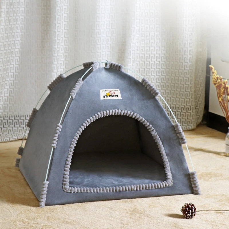 Foldable Cat & Dog House Tent – All Season Pet Bed