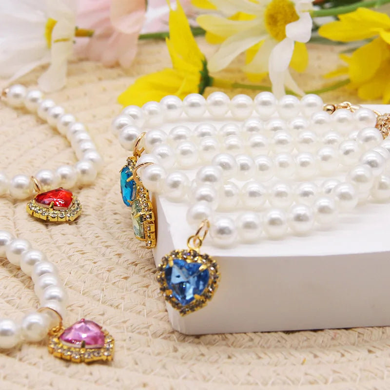 Cute Pearl Cat Collar Adjustable Necklace