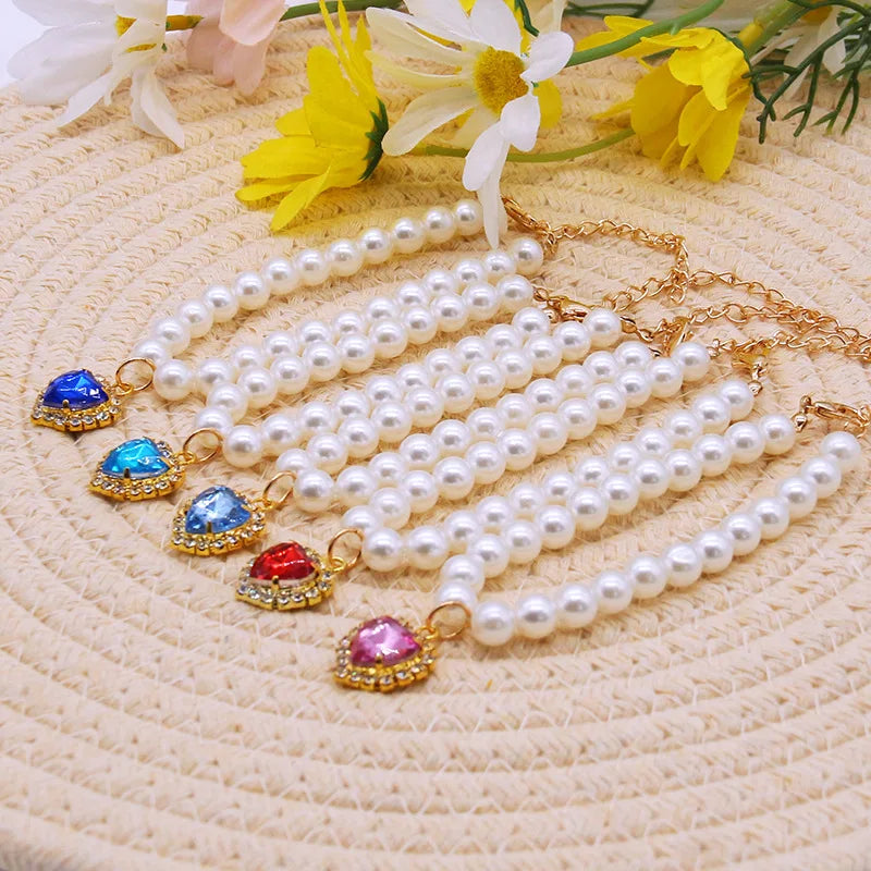 Cute Pearl Cat Collar Adjustable Necklace