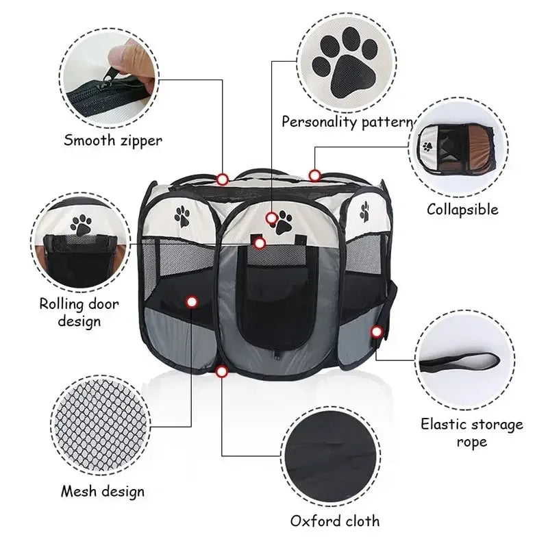 Foldable Portable Pet Tent Playpen Kennel
