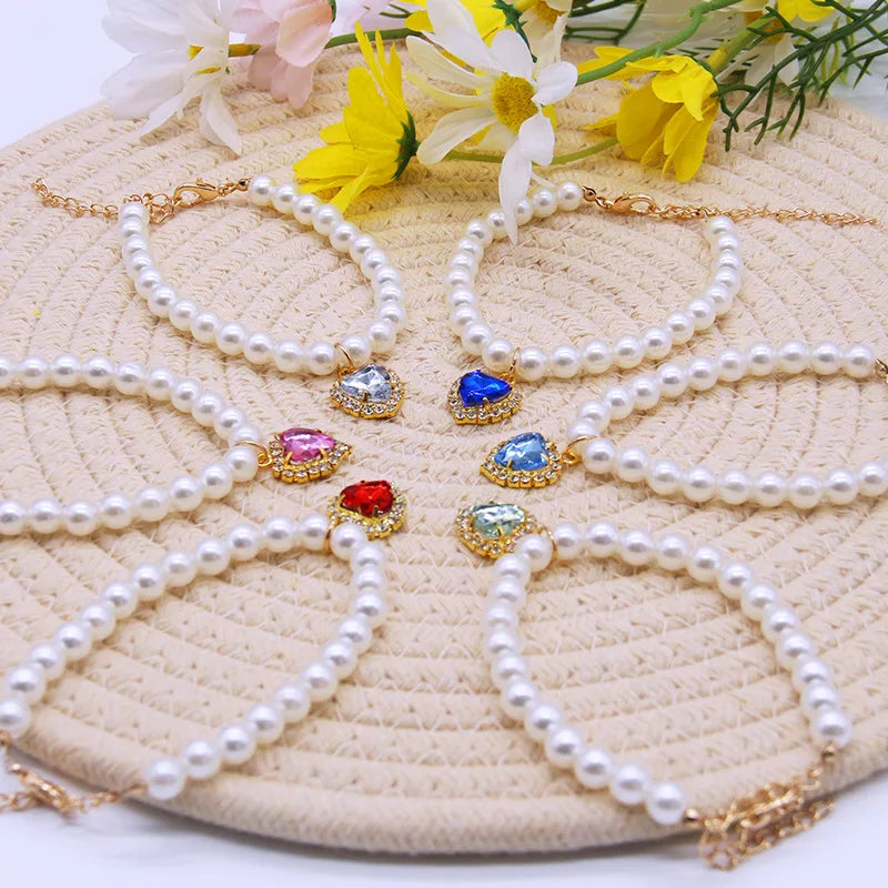 Cute Pearl Cat Collar Adjustable Necklace