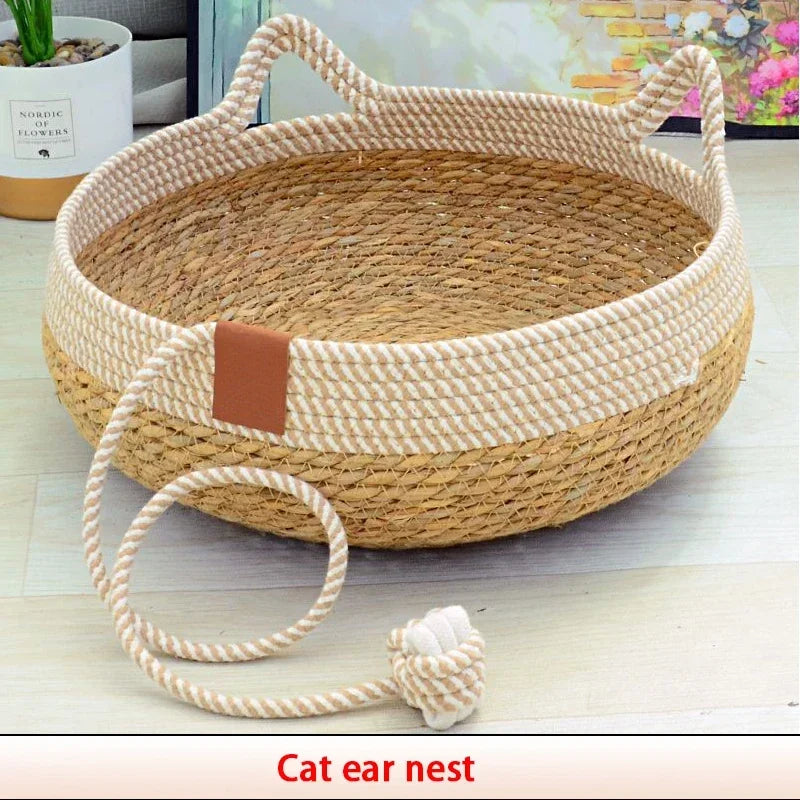 Summer Cat Bed Woven Removable
