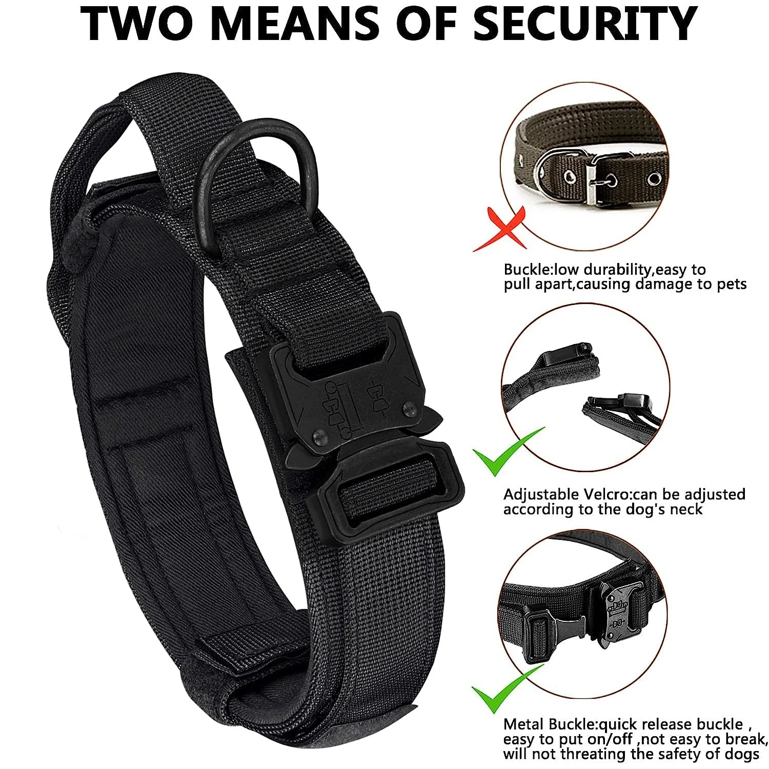 Tactical Military Dog Collar with Control Handle