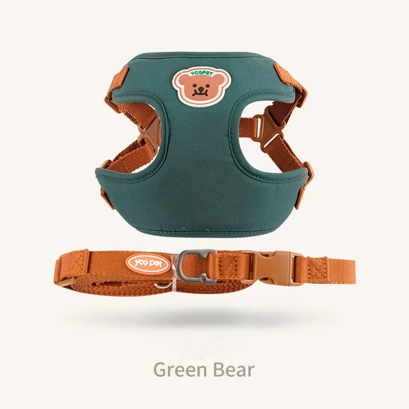Cute Bear Dog Harness & Leash Set