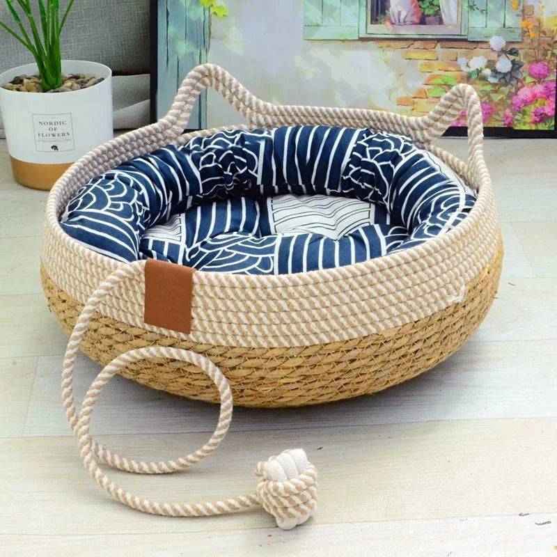 Summer Cat Bed Woven Removable
