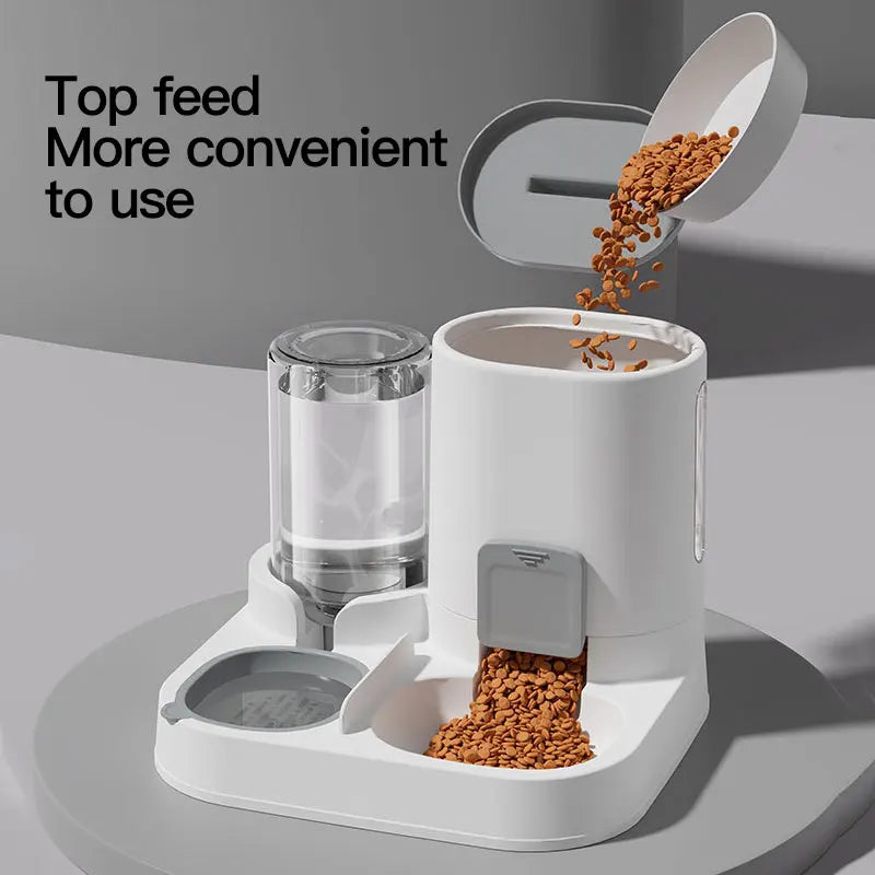 Automatic Gravity Cat Feeder & Water Dispenser