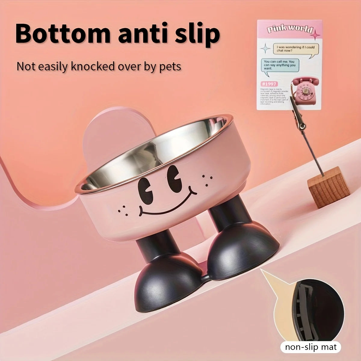 Elevated Stainless Steel Pet Bowl Set – No Spill Feeder