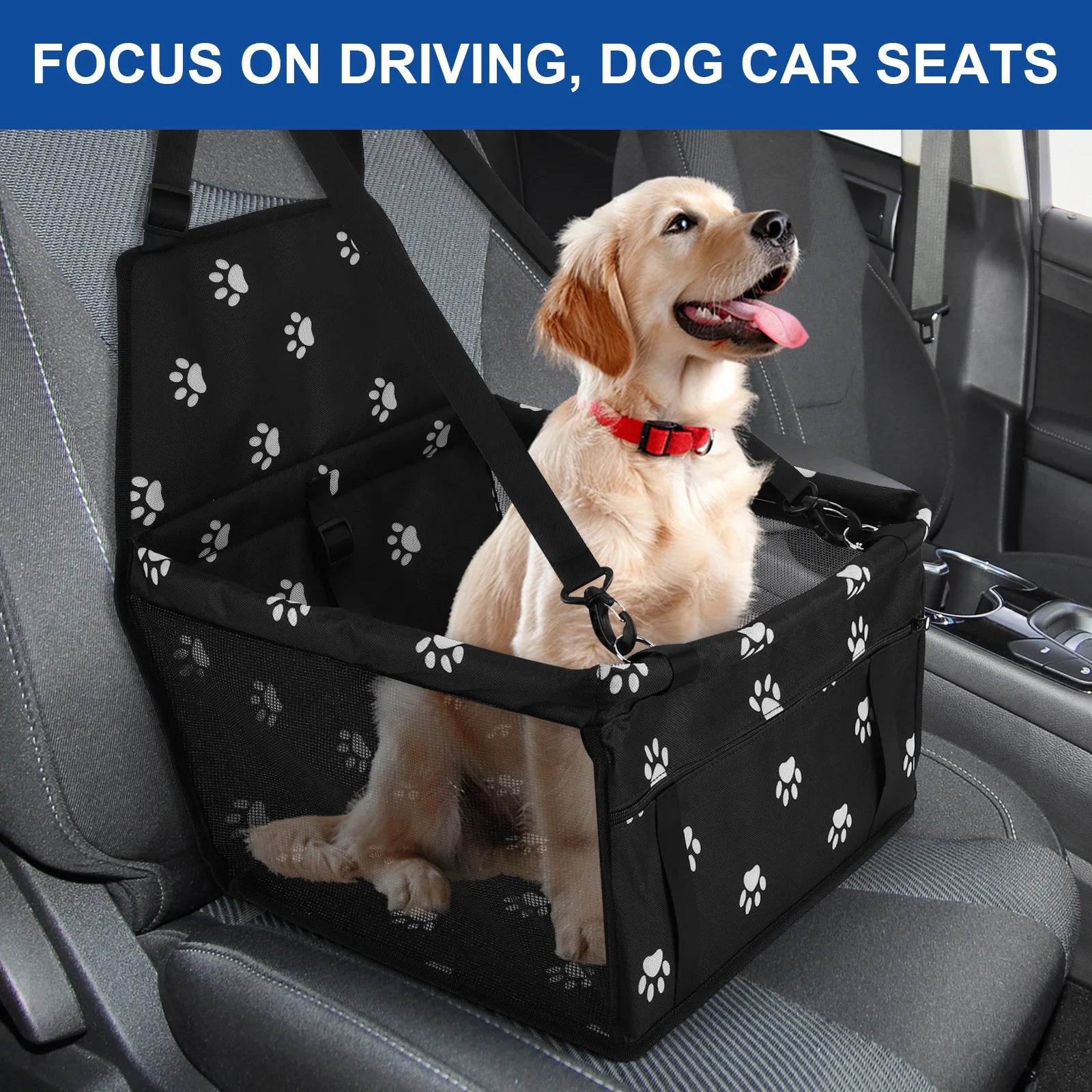 Dog Car Booster Seat with Safety Belt