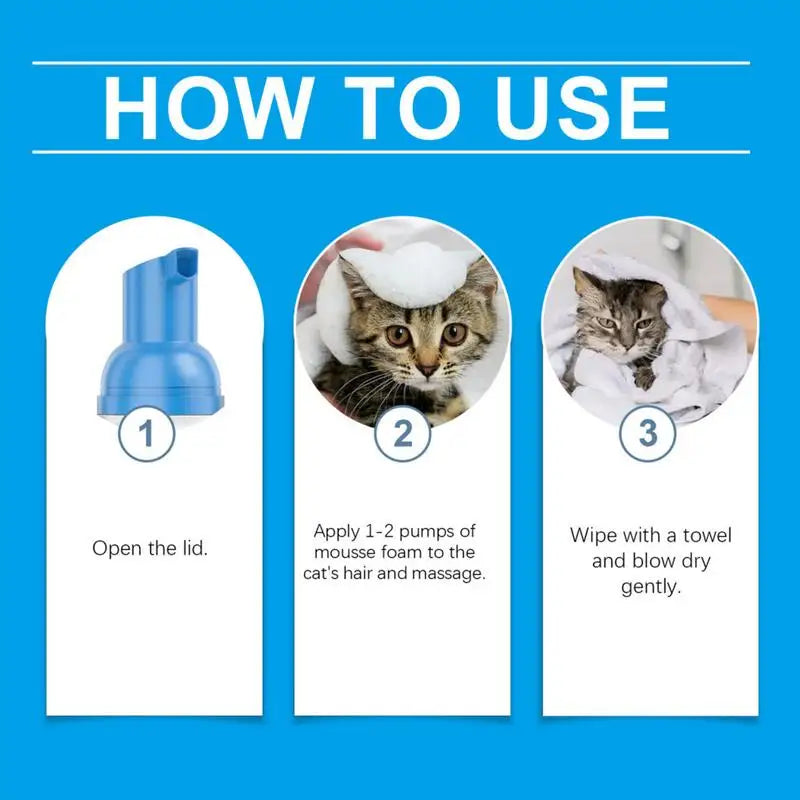 Waterless Cat Dry Shampoo Foam 60ml