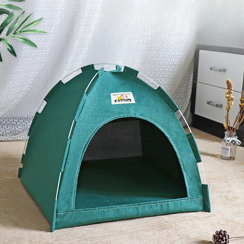 Foldable Cat & Dog House Tent – All Season Pet Bed