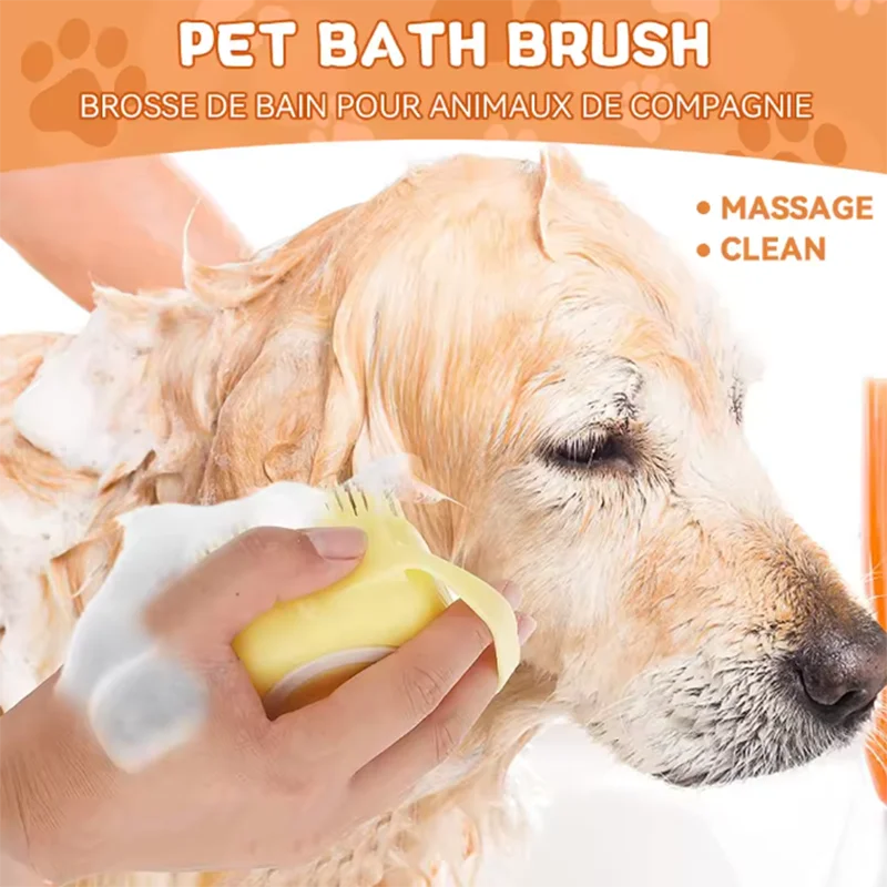 Pet Bath Massage Brush Silicone Grooming Tool