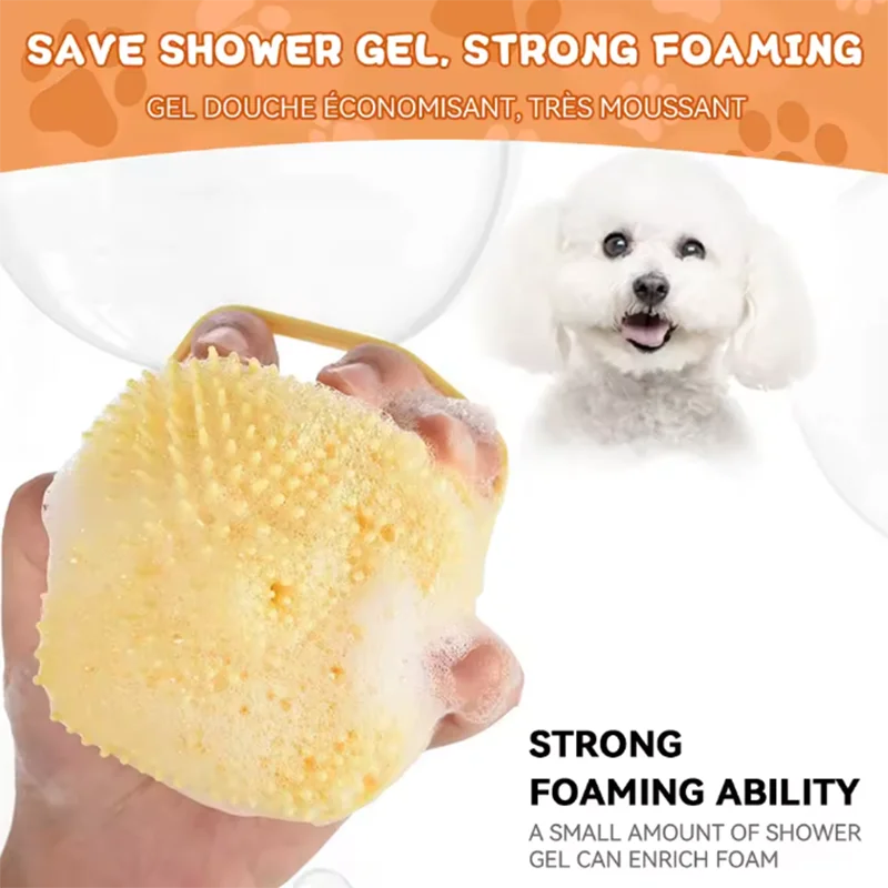 Pet Bath Massage Brush Silicone Grooming Tool