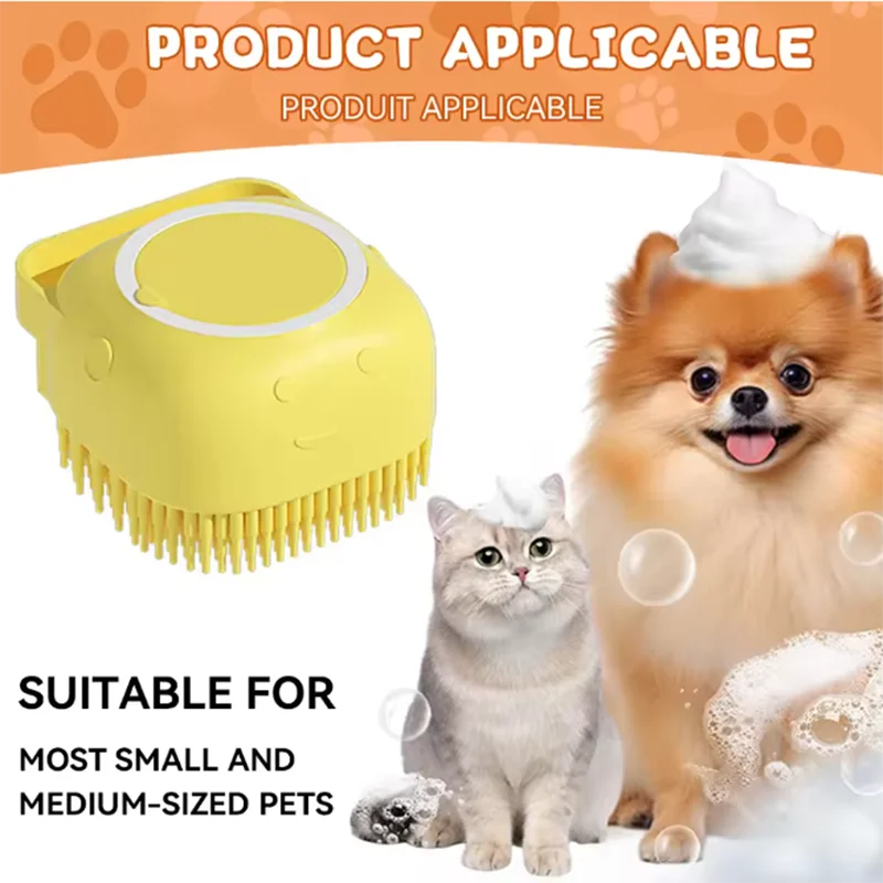 Pet Bath Massage Brush Silicone Grooming Tool
