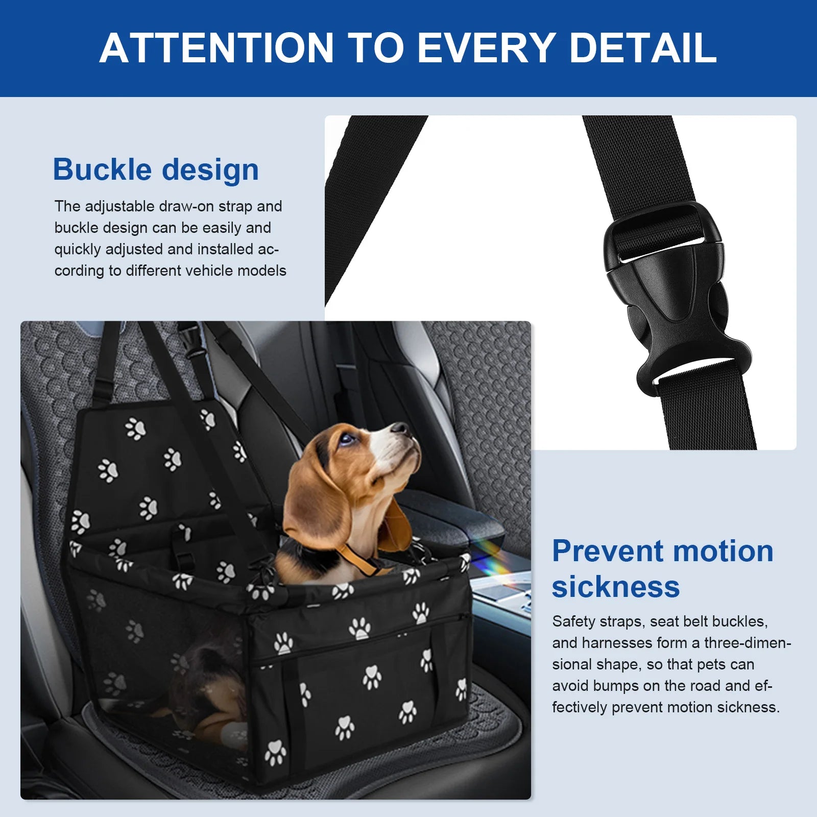 Dog Car Booster Seat with Safety Belt