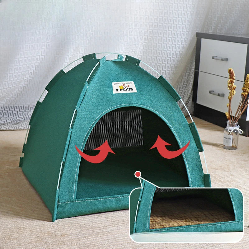 Foldable Cat & Dog House Tent – All Season Pet Bed