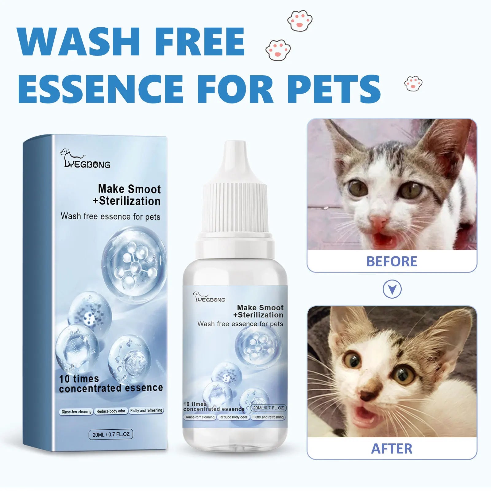 Pet Waterless Body Wash for Dogs & Cats