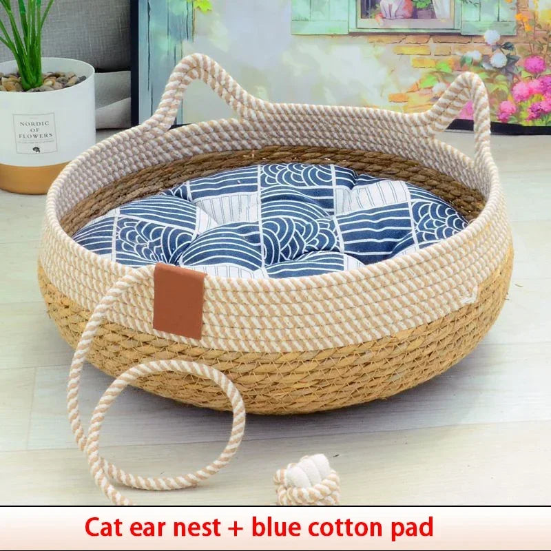 Summer Cat Bed Woven Removable