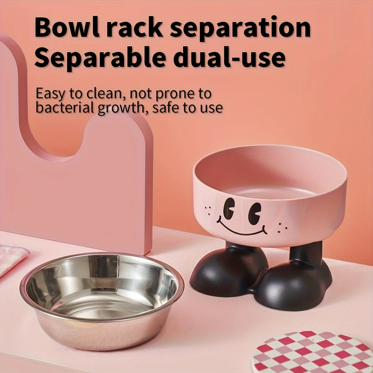 Elevated Stainless Steel Pet Bowl Set – No Spill Feeder