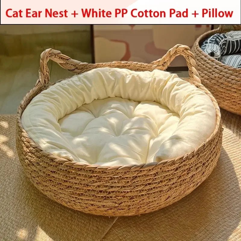 Summer Cat Bed Woven Removable