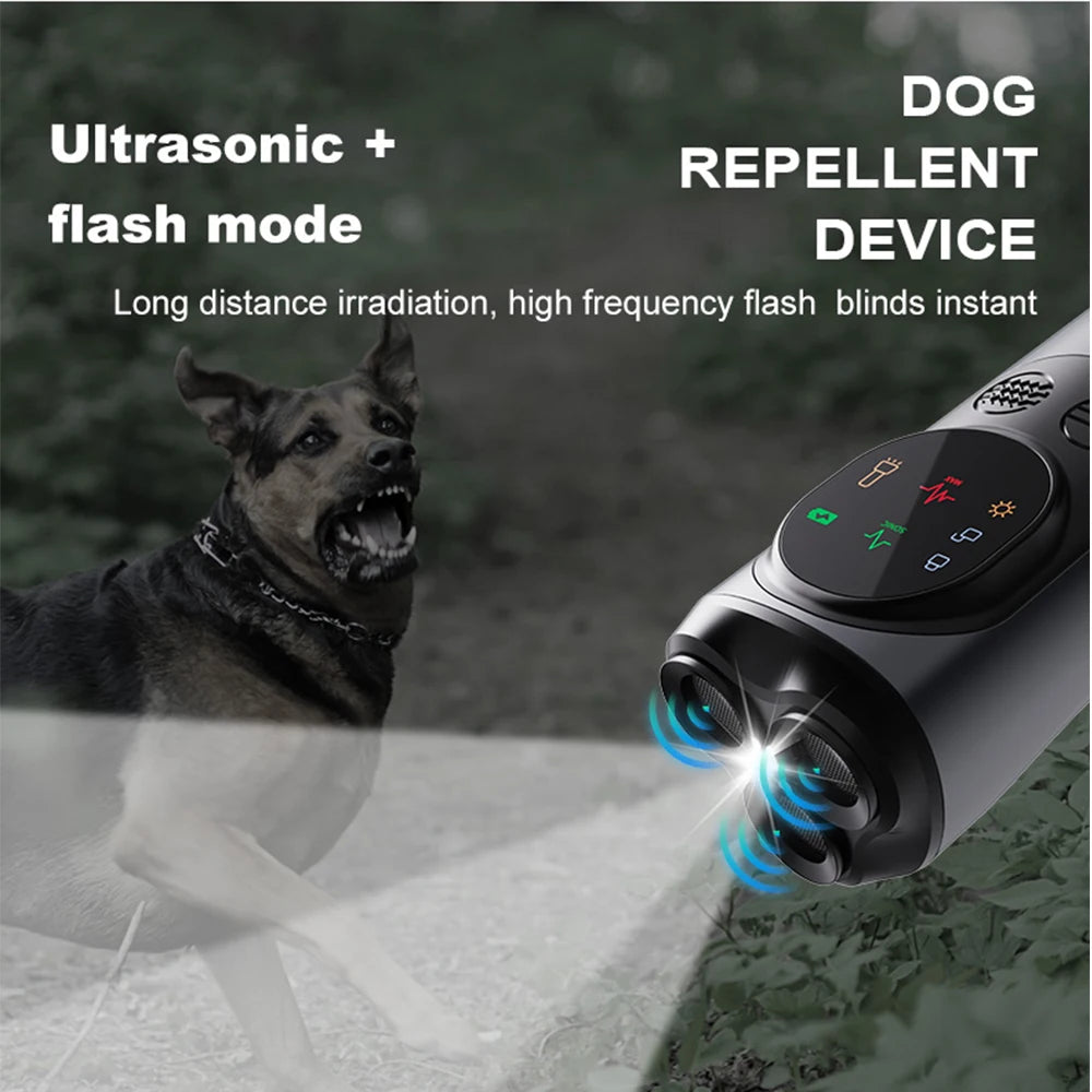 Ultrasonic Dog Repeller with LED Flashlight