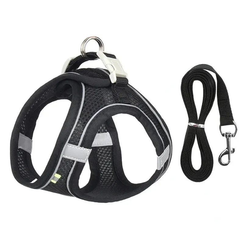 Breathable Dog & Cat Harness Vest with Chest Rope