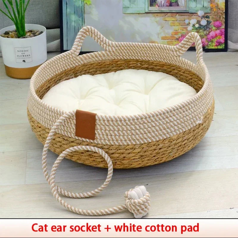 Summer Cat Bed Woven Removable